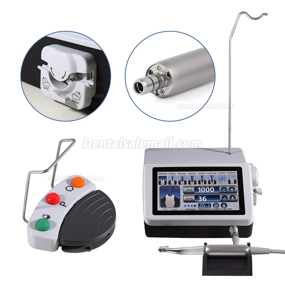 YWJ-DP180 Dental LED Implant Motor Touch Sreen with 20:1 Contra-angle LED Handpiece